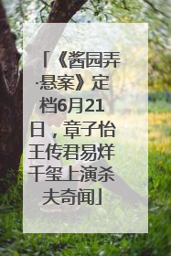 《酱园弄·悬案》定档6月21日，章子怡王传君易烊千玺上演杀夫奇闻