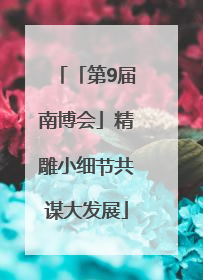 「第9届南博会」精雕小细节共谋大发展