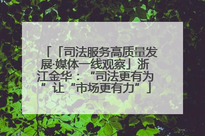 「司法服务高质量发展·媒体一线观察」浙江金华：“司法更有为”让“市场更有力”