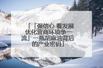 「强信心 看发展 优化营商环境争一流」一瓶胡麻油背后的产业密码
