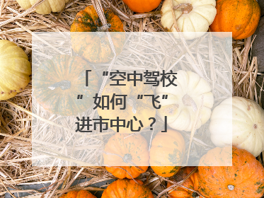 “空中驾校”如何“飞”进市中心？