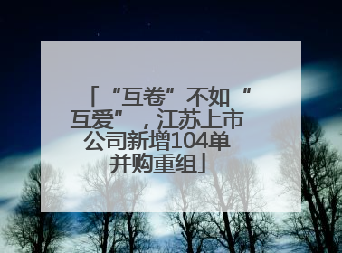 “互卷”不如“互爱”，江苏上市公司新增104单并购重组