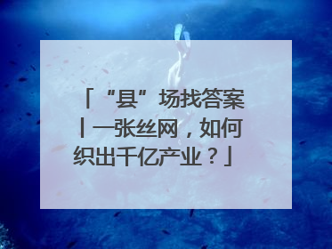 “县”场找答案丨一张丝网，如何织出千亿产业？