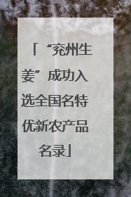 “兖州生姜”成功入选全国名特优新农产品名录