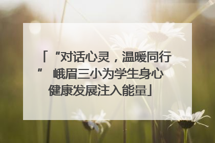 “对话心灵，温暖同行” 峨眉三小为学生身心健康发展注入能量