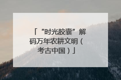 “时光胶囊”解码万年农耕文明（考古中国）