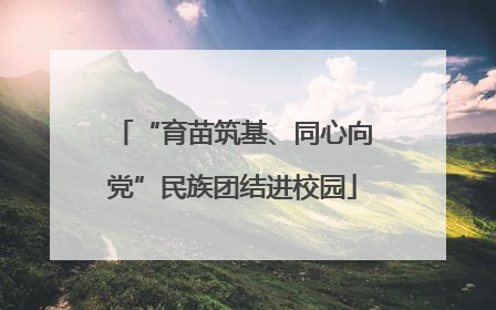 “育苗筑基、同心向党”民族团结进校园