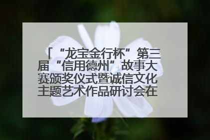 “龙宝金行杯”第三届“信用德州”故事大赛颁奖仪式暨诚信文化主题艺术作品研讨会在山东德州举办