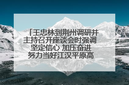 王忠林到荆州调研并主持召开座谈会时强调 坚定信心 加压奋进 努力当好江汉平原高质量发展排头兵