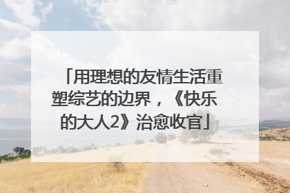 用理想的友情生活重塑综艺的边界，《快乐的大人2》治愈收官