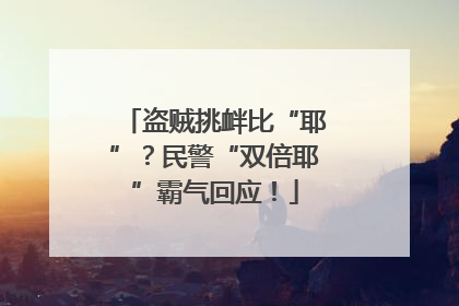 盗贼挑衅比“耶”？民警“双倍耶”霸气回应！