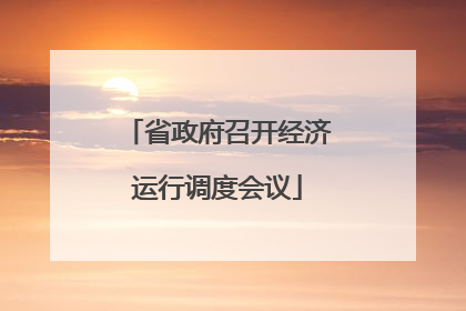 省政府召开经济运行调度会议