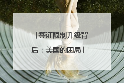 签证限制升级背后：美国的困局