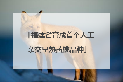 福建省育成首个人工杂交早熟黄桃品种