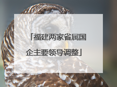 福建两家省属国企主要领导调整