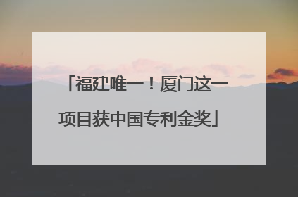 福建唯一！厦门这一项目获中国专利金奖