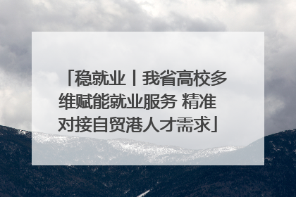 稳就业丨我省高校多维赋能就业服务 精准对接自贸港人才需求