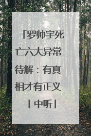 罗帅宇死亡六大异常待解：有真相才有正义丨中听