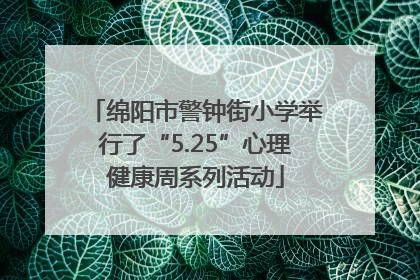 绵阳市警钟街小学举行了“5.25”心理健康周系列活动