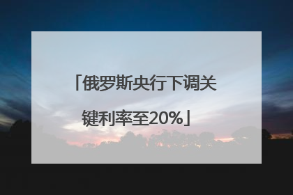 俄罗斯央行下调关键利率至20%