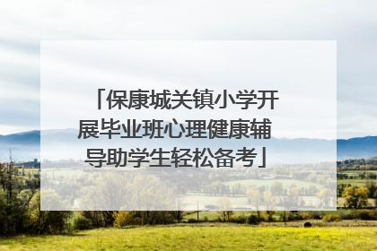 保康城关镇小学开展毕业班心理健康辅导助学生轻松备考