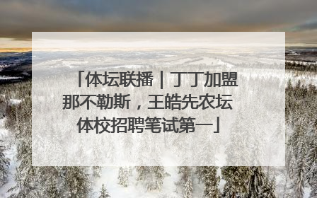 体坛联播｜丁丁加盟那不勒斯，王皓先农坛体校招聘笔试第一