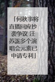 何秋亊将直播回应抄袭争议 汪苏泷多个演唱会元素已申请专利