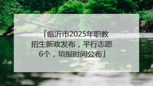临沂市2025年职教招生新政发布，平行志愿6个，填报时间公布