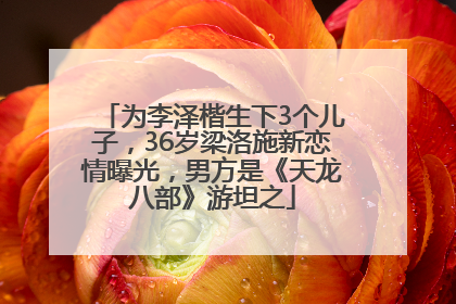 为李泽楷生下3个儿子，36岁梁洛施新恋情曝光，男方是《天龙八部》游坦之