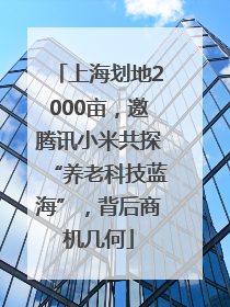 上海划地2000亩，邀腾讯小米共探“养老科技蓝海”，背后商机几何
