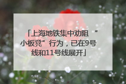 上海地铁集中劝阻 “小板凳”行为，已在9号线和11号线展开