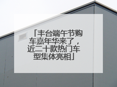 丰台端午节购车嘉年华来了，近二十款热门车型集体亮相