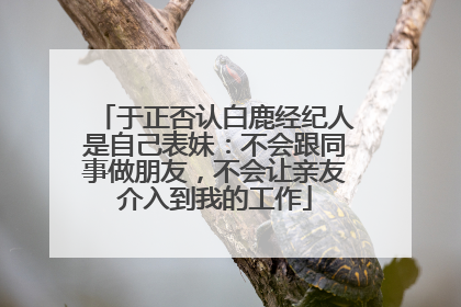 于正否认白鹿经纪人是自己表妹：不会跟同事做朋友，不会让亲友介入到我的工作
