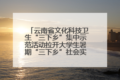 云南省文化科技卫生“三下乡”集中示范活动拉开大学生暑期“三下乡”社会实践活动序幕
