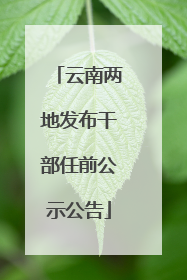 云南两地发布干部任前公示公告
