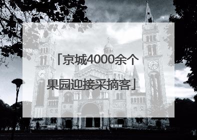 京城4000余个果园迎接采摘客