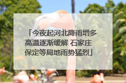 今夜起河北降雨增多高温逐渐缓解 石家庄保定等局地雨势猛烈