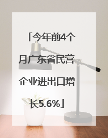 今年前4个月广东省民营企业进出口增长5.6%
