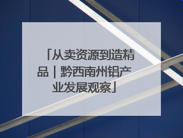 从卖资源到造精品｜黔西南州铝产业发展观察