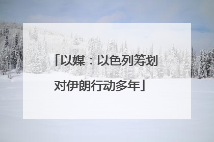 以媒：以色列筹划对伊朗行动多年