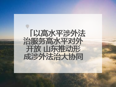 以高水平涉外法治服务高水平对外开放 山东推动形成涉外法治大协同工作格局