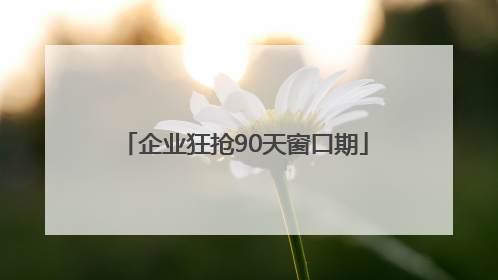 企业狂抢90天窗口期