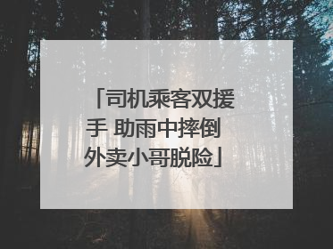 司机乘客双援手 助雨中摔倒外卖小哥脱险