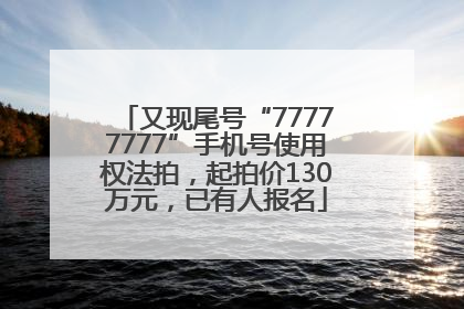 又现尾号“77777777”手机号使用权法拍，起拍价130万元，已有人报名