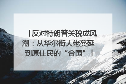 反对特朗普关税成风潮：从华尔街大佬蔓延到原住民的“合围”
