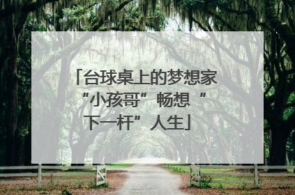台球桌上的梦想家 “小孩哥”畅想“下一杆”人生