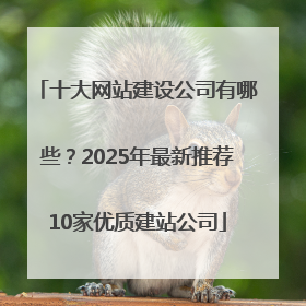 十大网站建设公司有哪些？2025年最新推荐10家优质建站公司