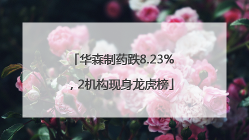 华森制药跌8.23%，2机构现身龙虎榜