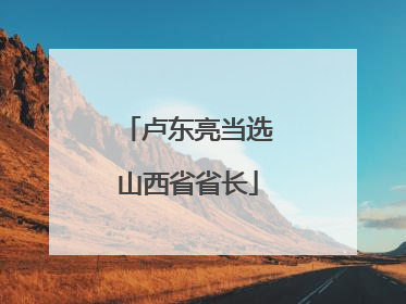 卢东亮当选山西省省长