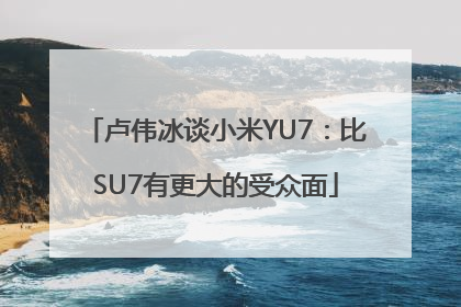 卢伟冰谈小米YU7：比SU7有更大的受众面